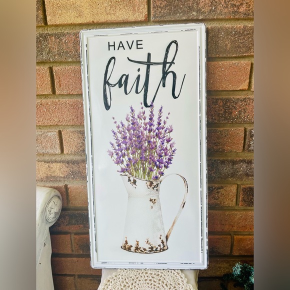 Have Faith Lavender Metal Sign - Picture 8 of 12